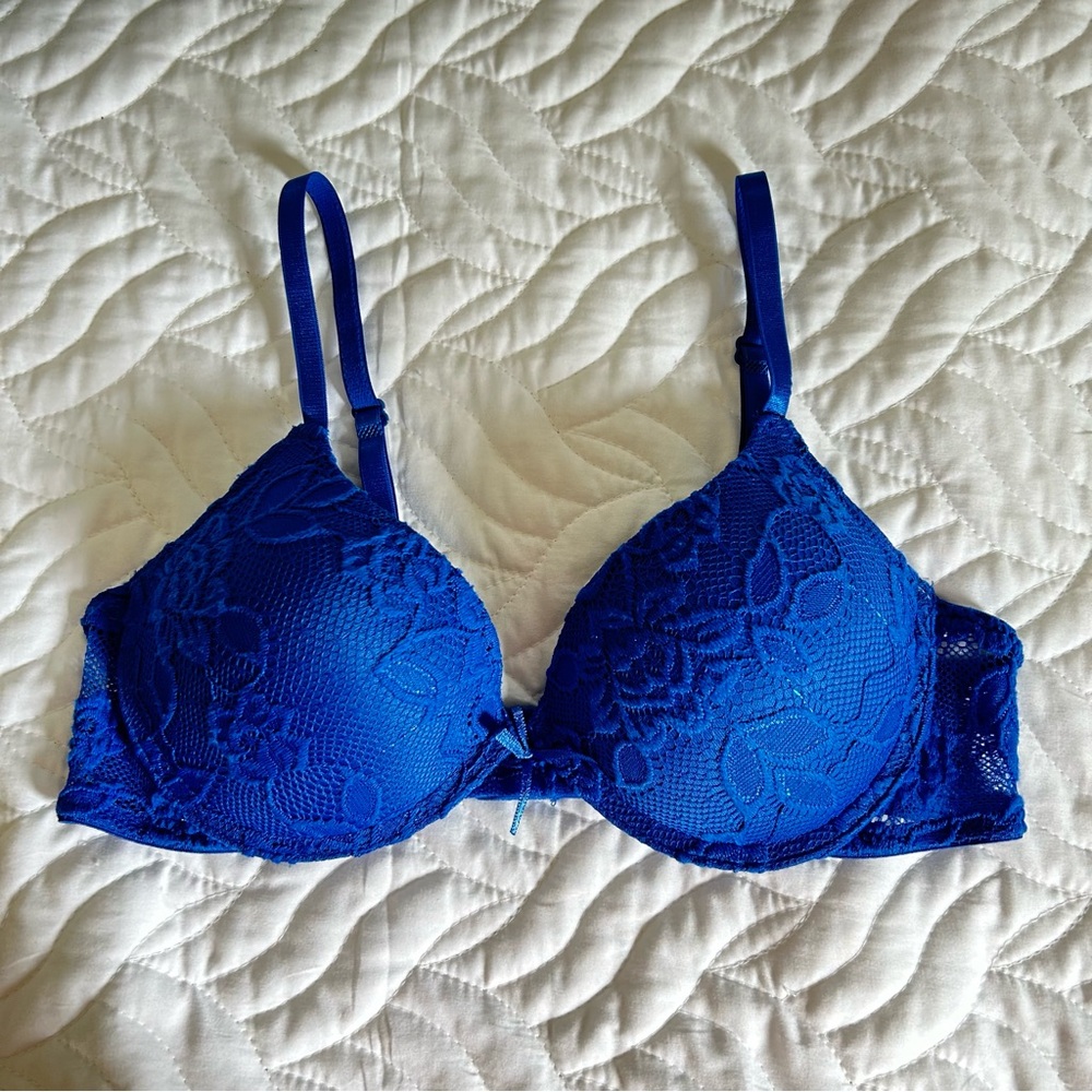 Blue Push Up Bra 34B
